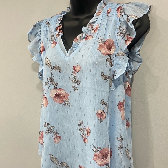 Baby blue floral blouse - Picture 3 of 5